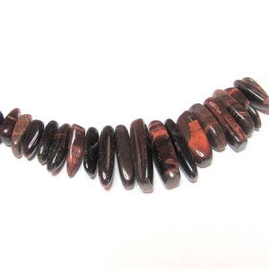 20 pc - 12-22 mm Stick Tiger eye gemstone irregular brick red brown gray beads beading jewelry craft supplies gift