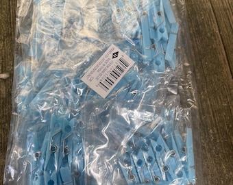144 small plastic 1 1/4” Clothespins for Baby Party Decorations Blue
