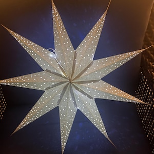 22” Silver Glitter Star light up Christmas Decor Folds out #OR11101