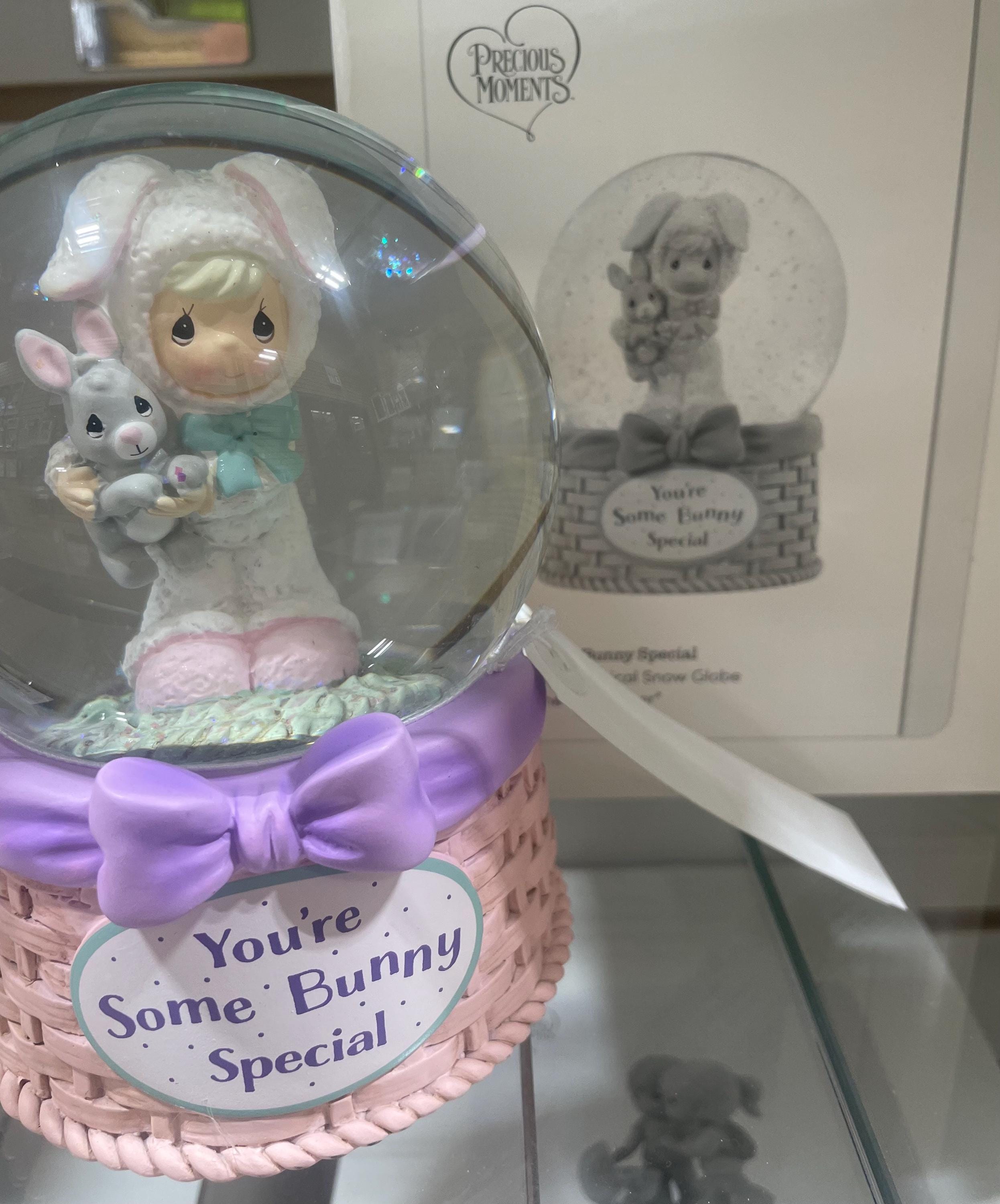 Palla Di Neve Musicale Precious Moments 'Love You Tons' Con Elefante – Base In Resina, 15 Cm, Melodia Brahms Lullaby, Grigio