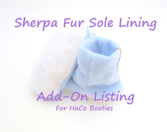 Sherpa Fur Sole Lining - Add on Listing for HaCo Booties