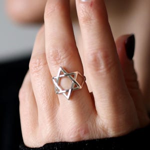 Sterling Silver Star of David Ring Jewish Star Ring Magen David Ring Jewish Gift for her or Gold vermeil Jewish ring