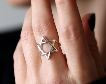 Silver Star of David Ring Jewish Star Ring Magen David Ring Jewish Gift for her or Gold vermeil Jewish ring