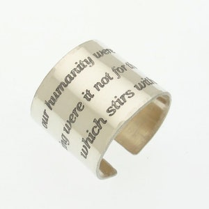 Inspiration Band Ring Quote Ring Personalized Jewelry Custom Ring Message Engraved Band Sterling Silver Band ring Birthday gift for her