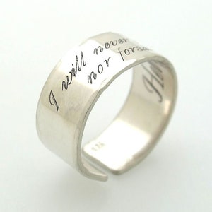 Inspirational Ring Sterling Silver Flat Band Engravable ring Hidden Message Ring Personalized Ring Custom Bible Prayer Ring Birthday gift