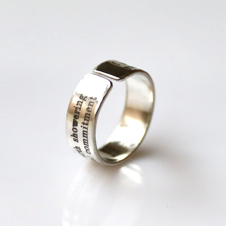 Personalized Sterling Silver Band Ring, Custom Commemorative Ring, Engraved Inspirational Message, Ideal Birthday Gift, Promise Rings image 3