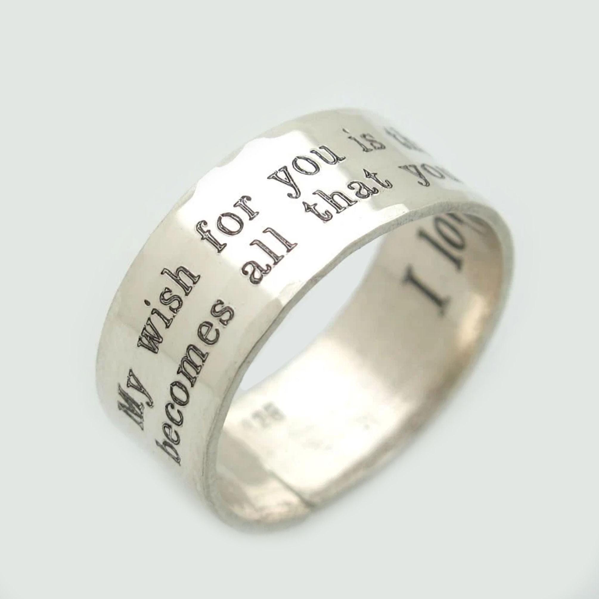 Engraved Silver Ring for Men Personalized Boyfriend Gift 925 Sterling ...