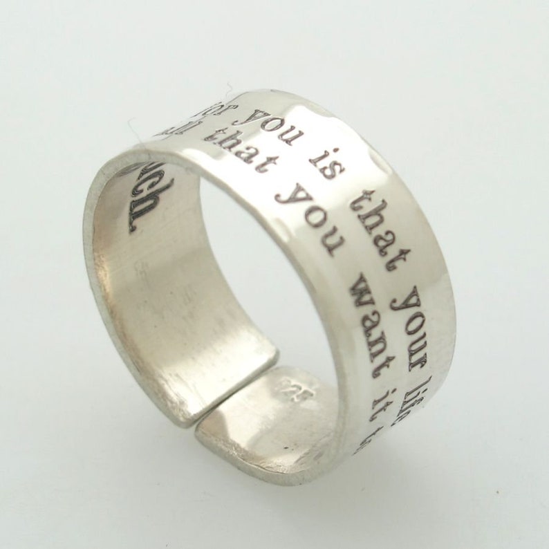 Secret Message Ring, Custom writing ring Personalized Gift for Him or Her, Custom Sterling Silver Quote Rings Hidden Engraved Boyfriend Gift image 4