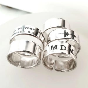 Custom Engraved Ring 925 Sterling Silver Band Personalized Ring Personalized Gifts for Him Gift for Her Ring Statement Ring Birthday Gift