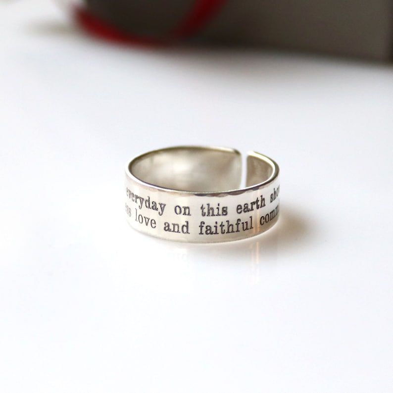 Personalized Sterling Silver Band Ring, Custom Commemorative Ring, Engraved Inspirational Message, Ideal Birthday Gift, Promise Rings image 4