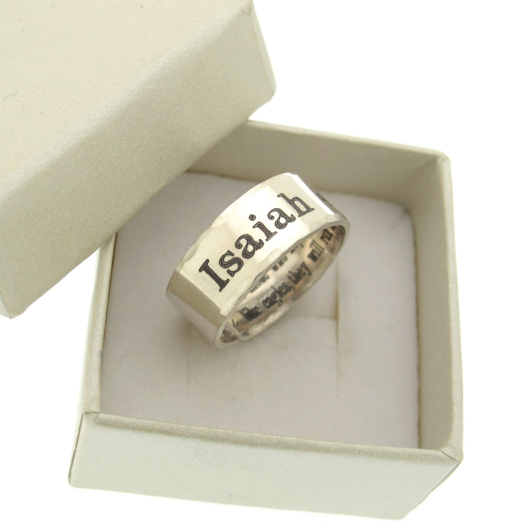 Isaiah 40:31 Ring – Personalized Christian Promise Ring for Men, Custom ...