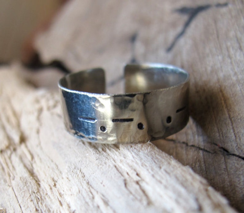 Morse Code Ring Name Ring Secret word Ring Custom Silver Ring Gift for Him Custom Personalized Adjustable Band Ring for Men Women