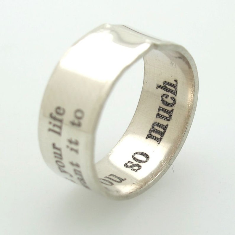Personalisierter Spruch Ring Sterling Silber Band Ring Etsy.de