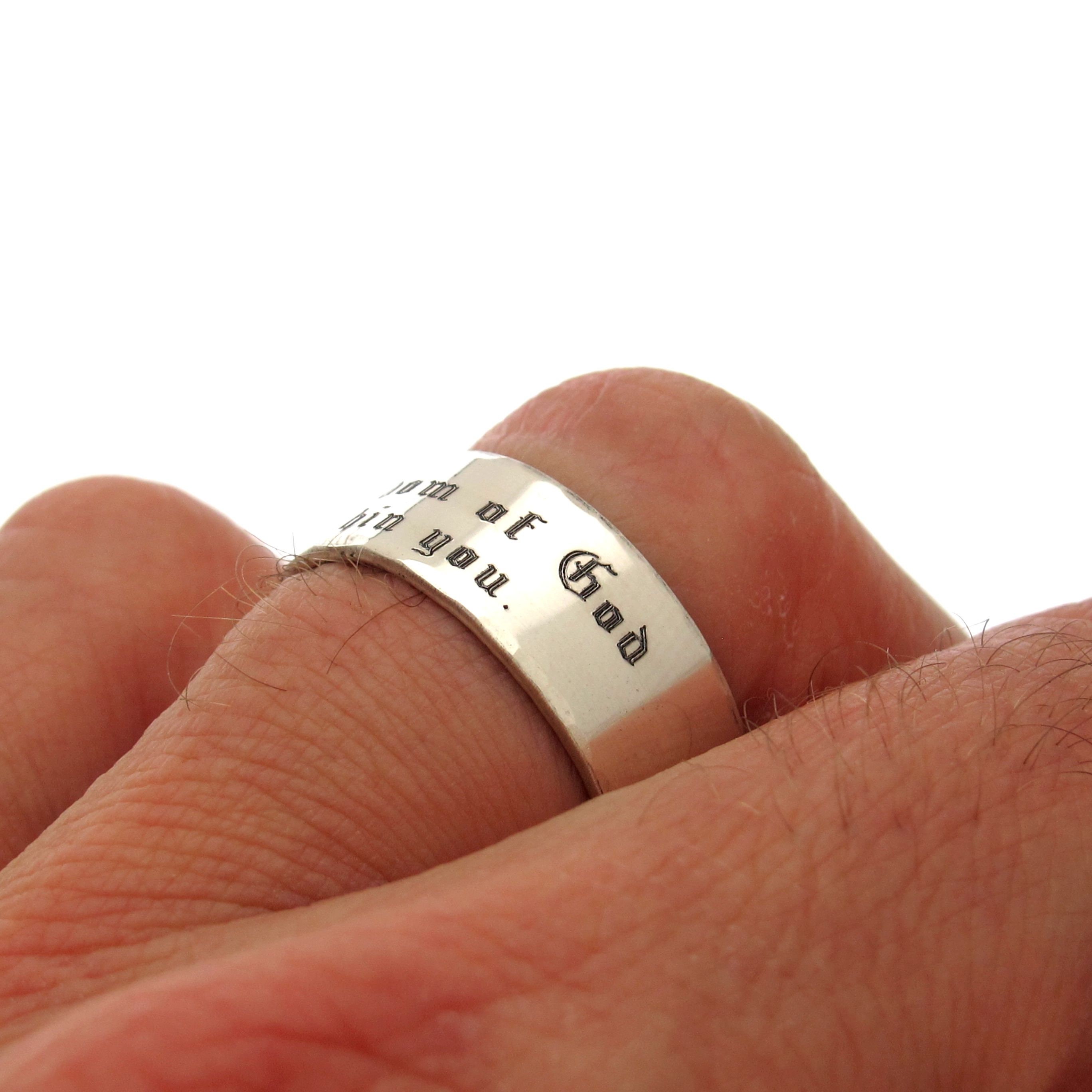 Personalisierter Spruch Ring Sterling Silber Band Ring Etsy.de