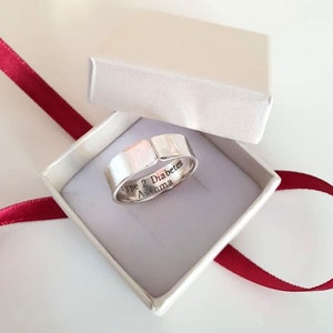 Custom Emergency Medical Ring, Personalized Medical Alert EMT Symbol Ring, Sterling Silver Emergency Medical Band, Medical ID Jewelry Gift image 4