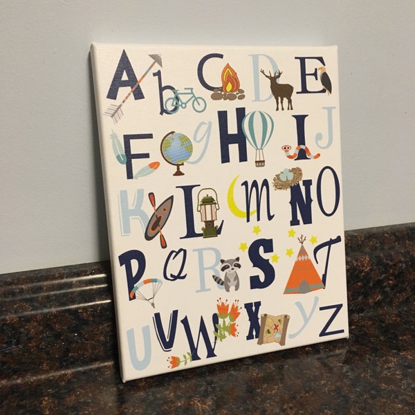 Adventure ABC Nursery Print | Camping Alphabet Wall Art