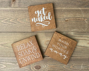 B1G1 free mini bathroom signs get naked mini sign wood sign bathroom humor decor hello sweet cheeks wash your worries away wash your hands