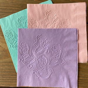 Embossed Princess Napkins, Birthday Party Decor (Set of 20)