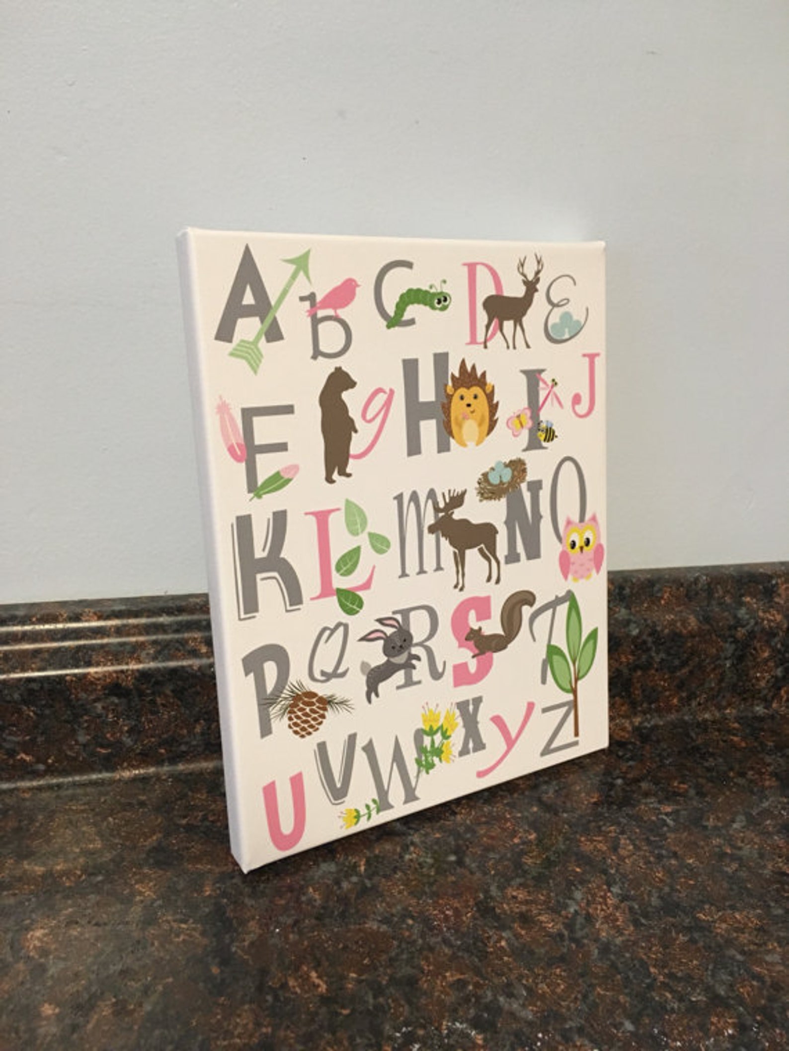 Woodland Nursery Abc Woodland Print Woodland Room Wall Decor Etsy