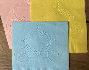 Cinderella carriage napkins embossed napkins party supplies napkins cocktail napkins cake napkins decorations baby girl princess