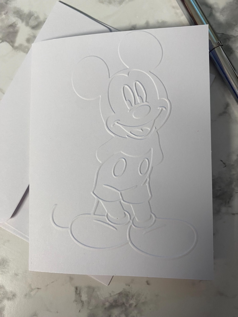 Mickey Mouse Embossed Thank You Cards, Disney Stationery - Etsy