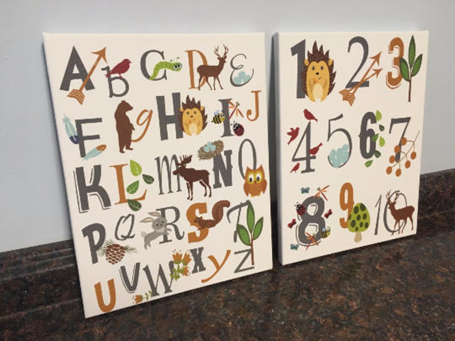 Woodland Nursery Abc Woodland Print Woodland Room Wall Decor Etsy