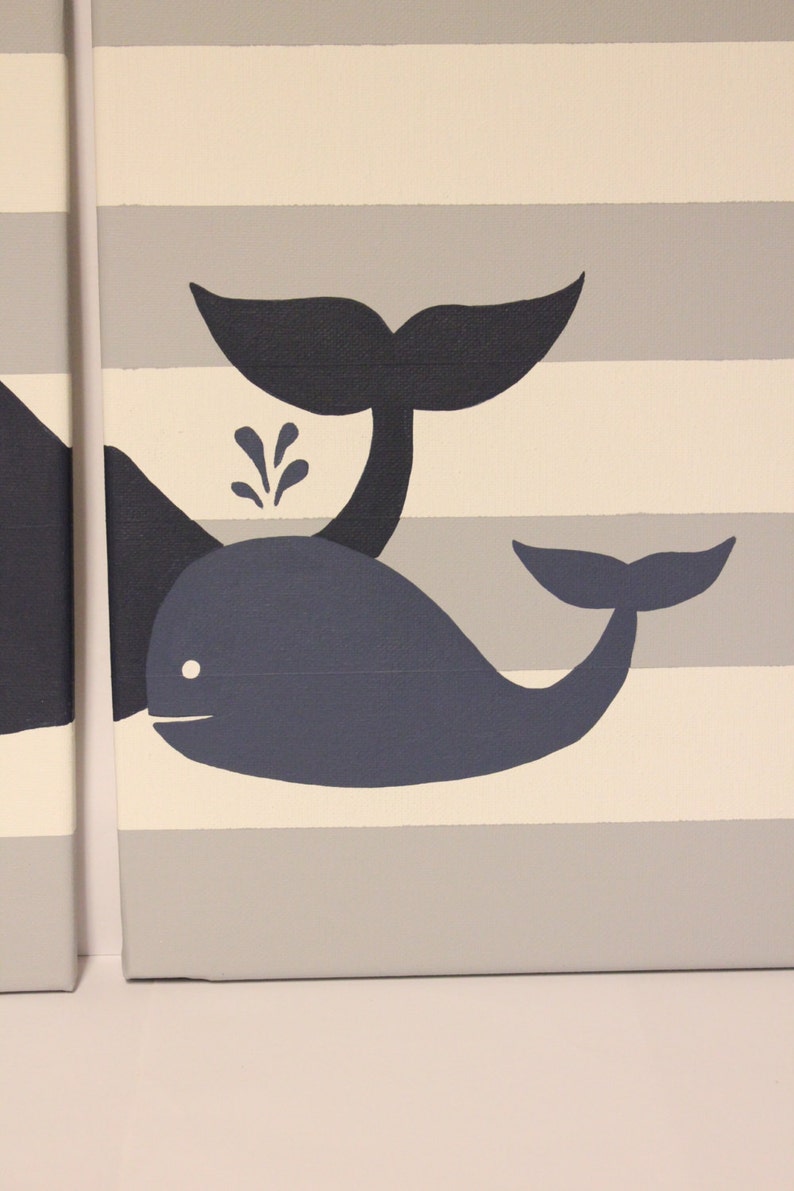 Whale nursery wall art baby boy girl whale decor baby boy girl | Etsy