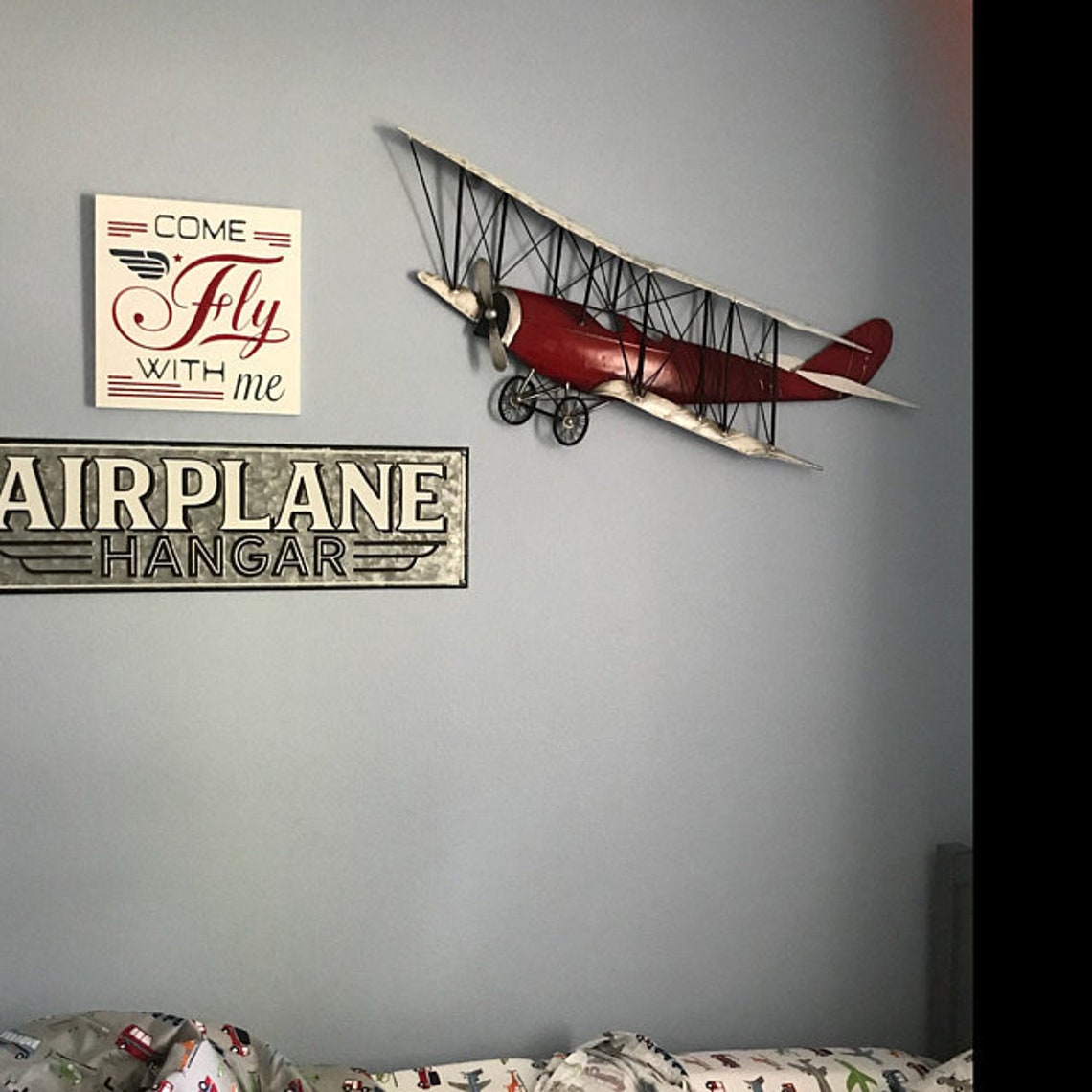 Airplane Nursery Airplane Wall Decor Boy Airplane Room Etsy