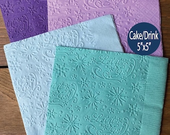 Frozen Embossed Napkins, "Let it Go" Party Decorations (Set of 20)