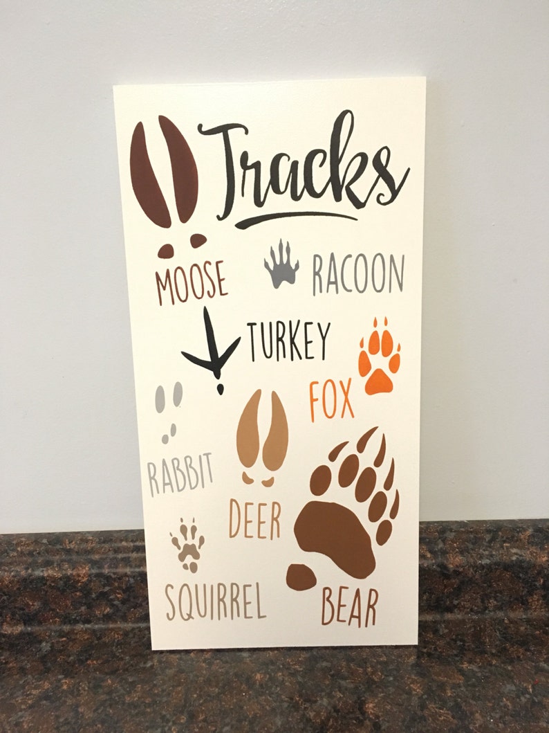 Woodland Animals Tracks Wall Decor Cabin Wall Decor Woodland Etsy