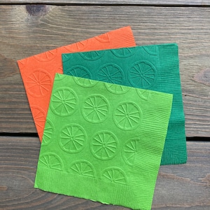 Lime napkins orange slice embossed napkins pink lemonade cocktail napkins cake napkins baby shower napkins lime napkins tequila  margarita