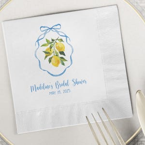 Lemon napkin printed napkins lemons party beverage drink cake baby shower birthday party lemons birthday party baby shower