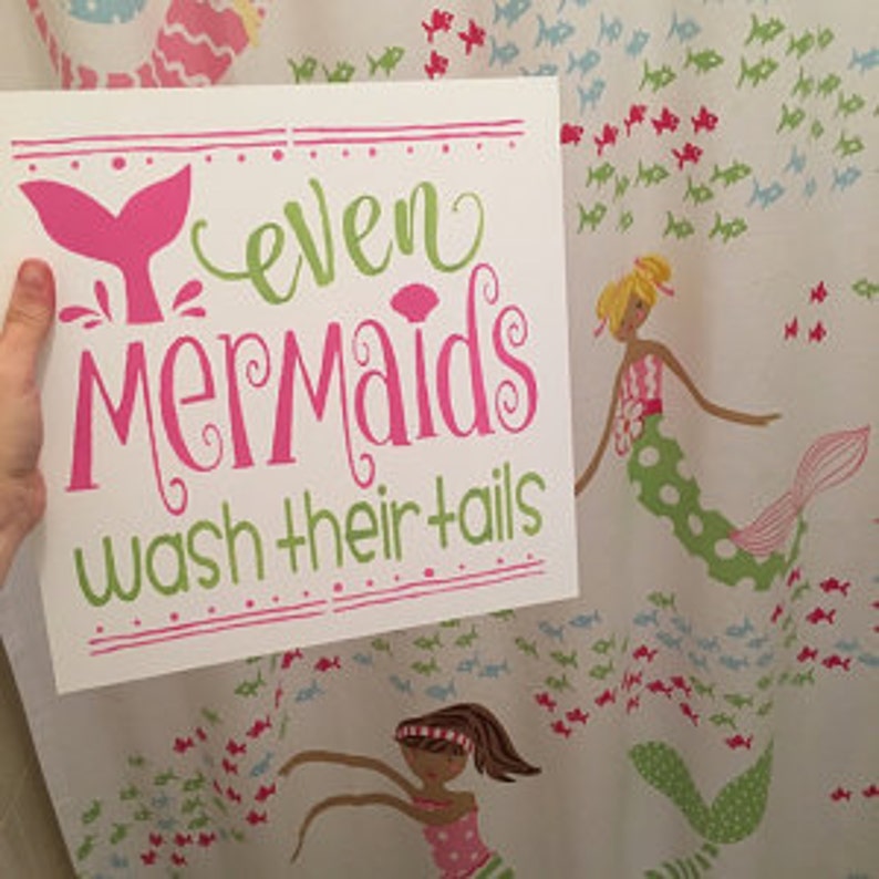 Mermaid Sign Bathroom Mermaid Wall Decor Mermaid Wall Art Etsy