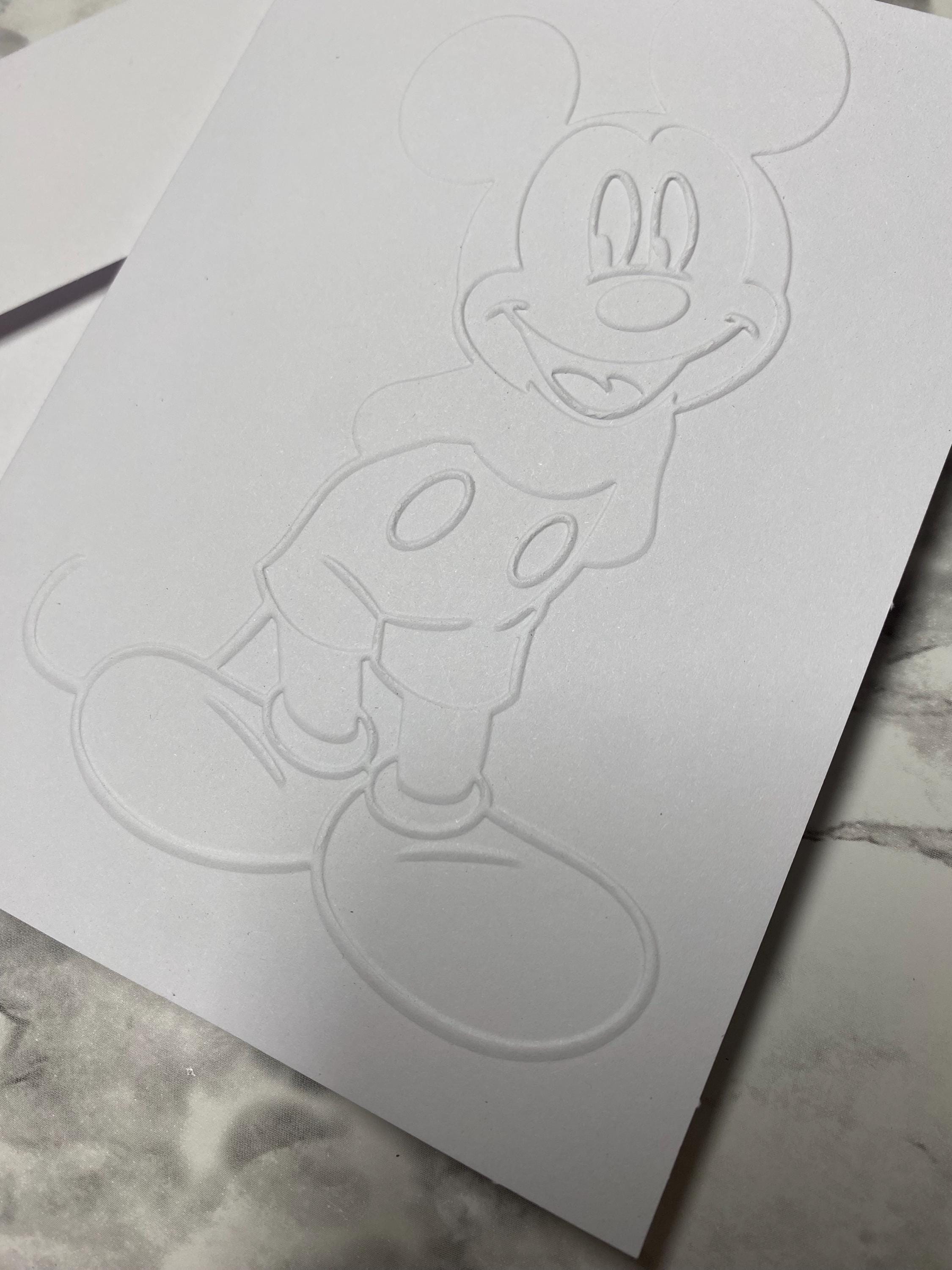 Mickey Mouse Embossed Thank You Cards, Disney Stationery - Etsy