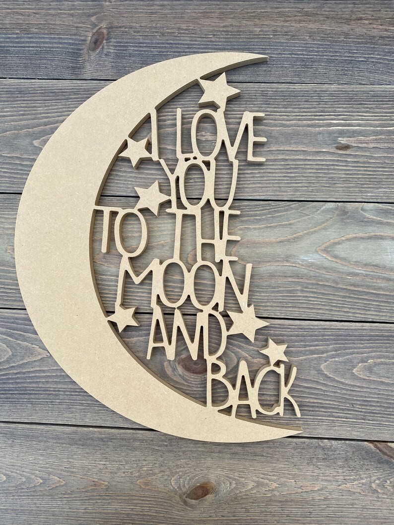 I Love You to the Moon and Back Wall Decor Wood Cutout Wall Etsy Canada
