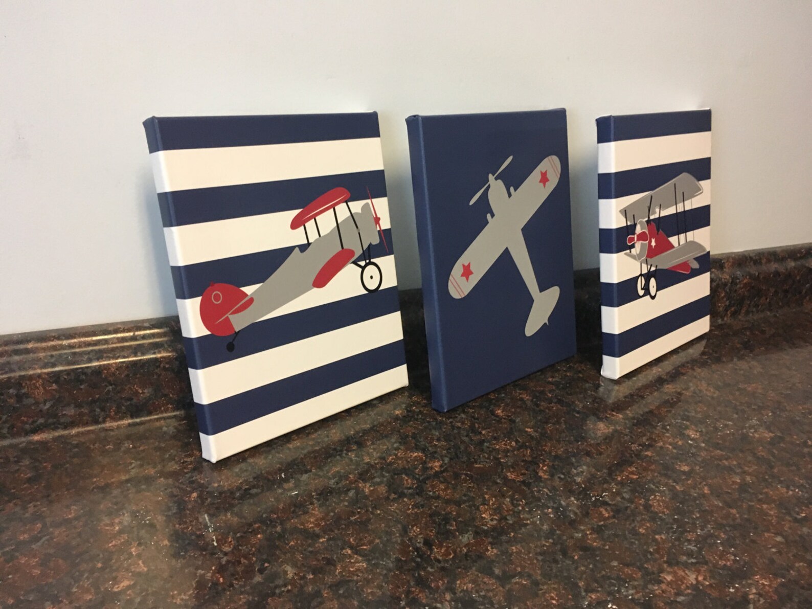 Airplane Nursery Wall Decor Airplane Toddler Room Wall Art Etsy
