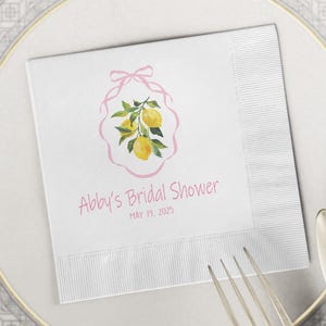 Lemon napkin printed napkins lemons party beverage drink cake baby shower birthday party lemons birthday party baby shower