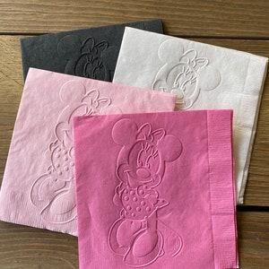 Embossed Minnie Mouse Napkins, Birthday Party Decor (Set of 20)