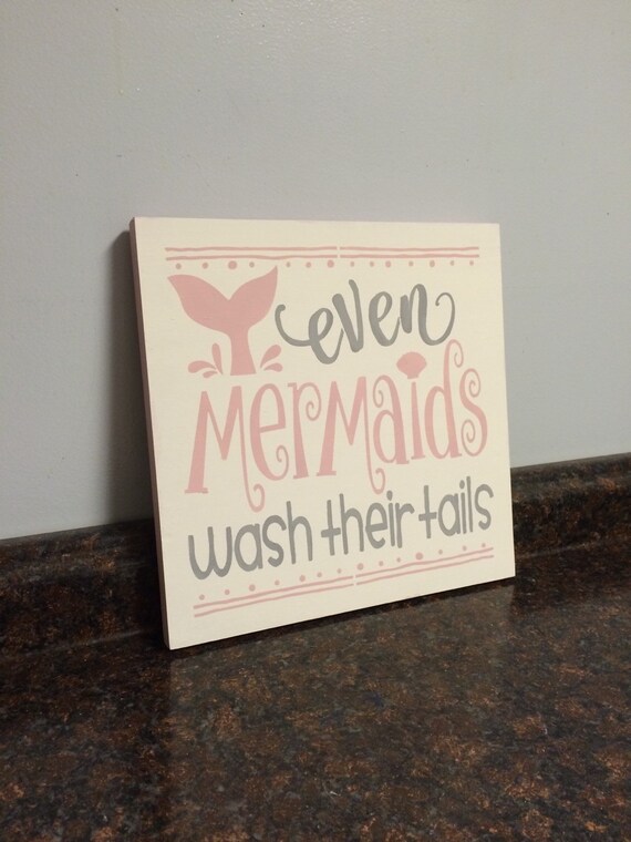 Mermaid Sign Bathroom Mermaid Wall Decor Mermaid Wall Art Etsy