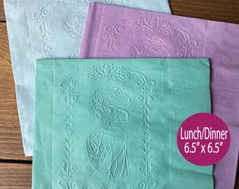 Frozen napkins Elsa embossed napkins custom dinner napkins luncheon napkins decorations let it go party princess olaf decor frozen decor