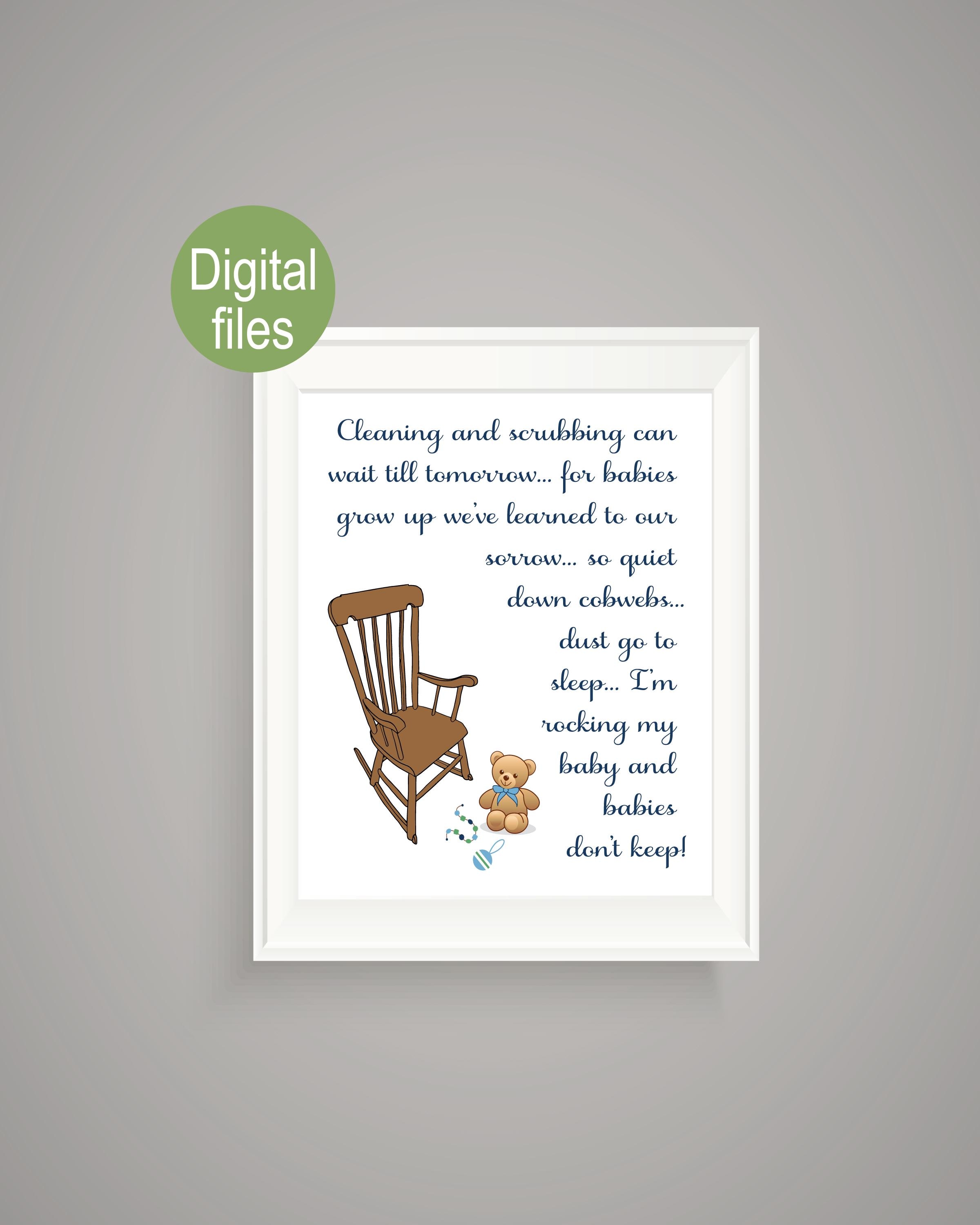 Cleaning and Scrubbing Can Wait Til Tomorrow Poem Child's Nursery Wall ...