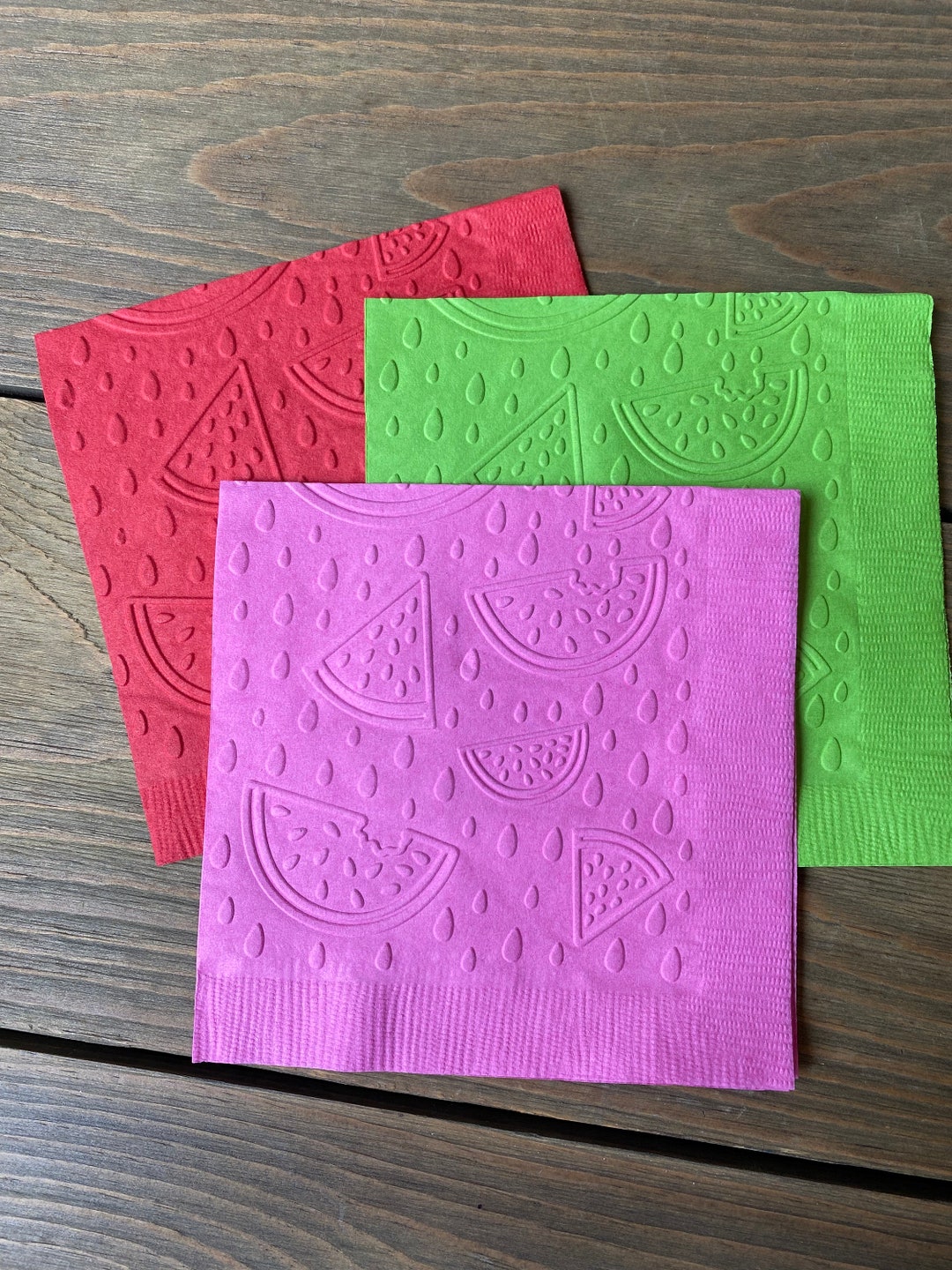 Watermelon Napkins Embossed Napkins Pool Party Cocktail Napkins Cake