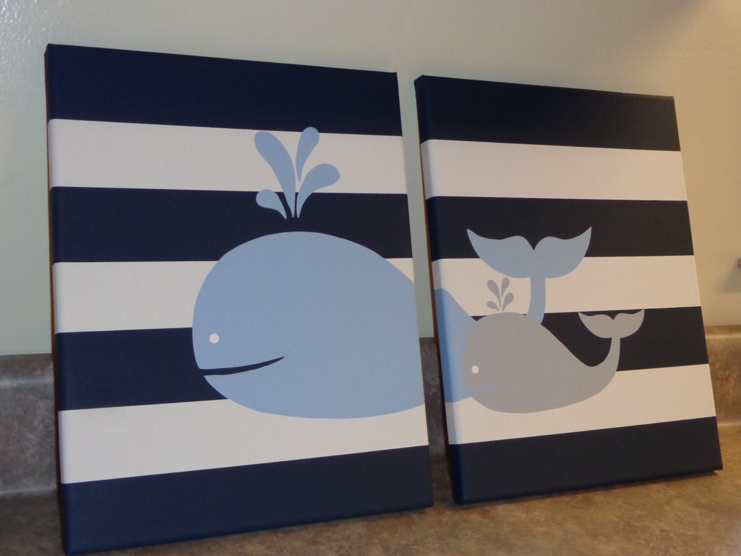 Whale nursery wall art baby boy girl whale decor baby boy girl Etsy