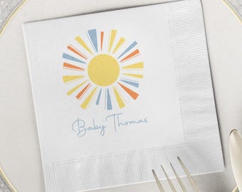 sunshine printed napkins sunshine napkins beverage drink cake baby shower birthday party supplies you are my sunshine decorations