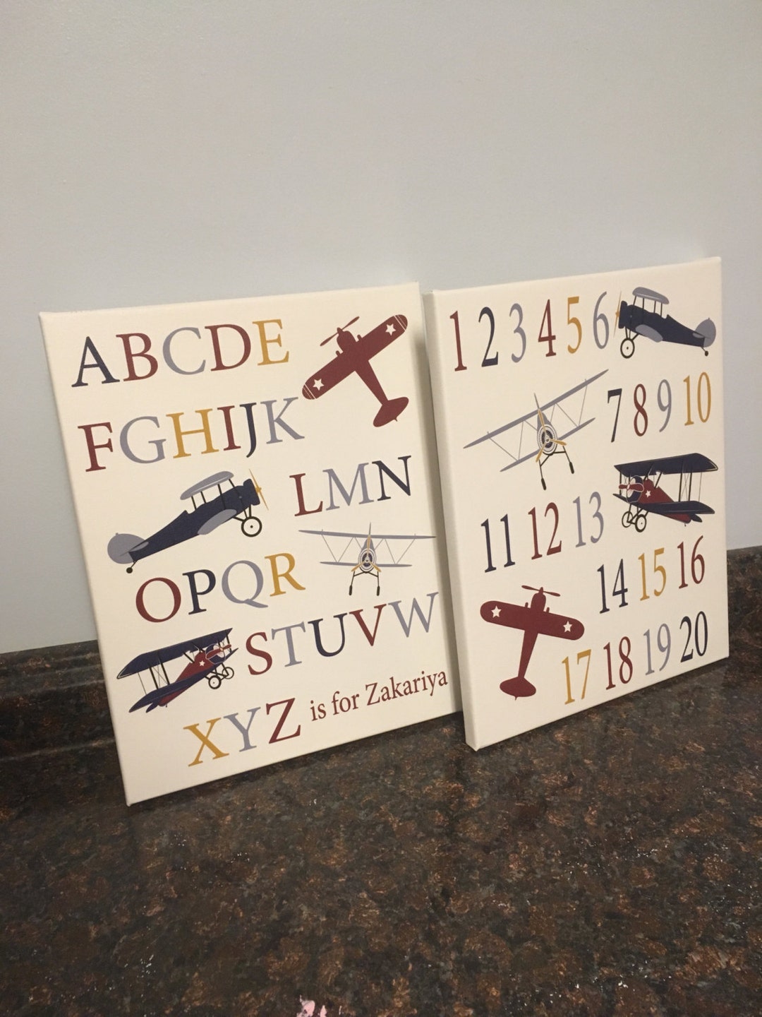 Abc Airplane Nursery 123 Airplane Nursery Wall Decor Airplane Room