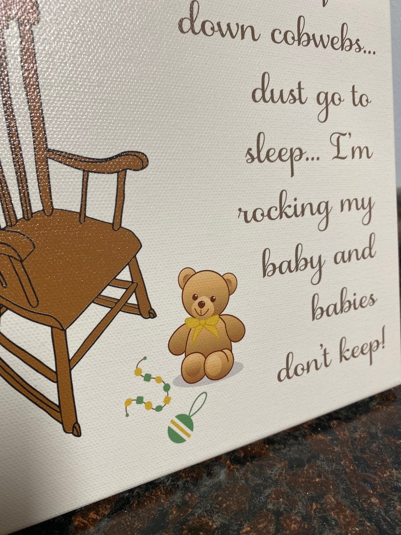 Nursery Poem Cleaning and Scrubbing Can Wait Till Tomorrow Etsy