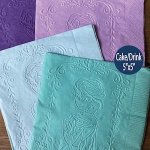 Frozen napkins Elsa embossed napkins custom napkins cocktail napkins cake napkins drink napkins decorations baby girl let it go