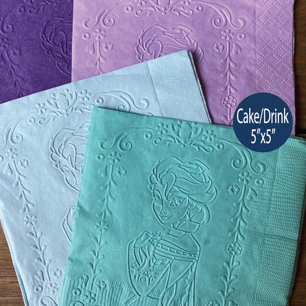 Frozen napkins Elsa embossed napkins custom napkins cocktail napkins cake napkins drink napkins decorations baby girl let it go