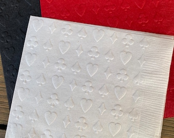 Embossed Playing Card Napkins - Game Night Party Decor