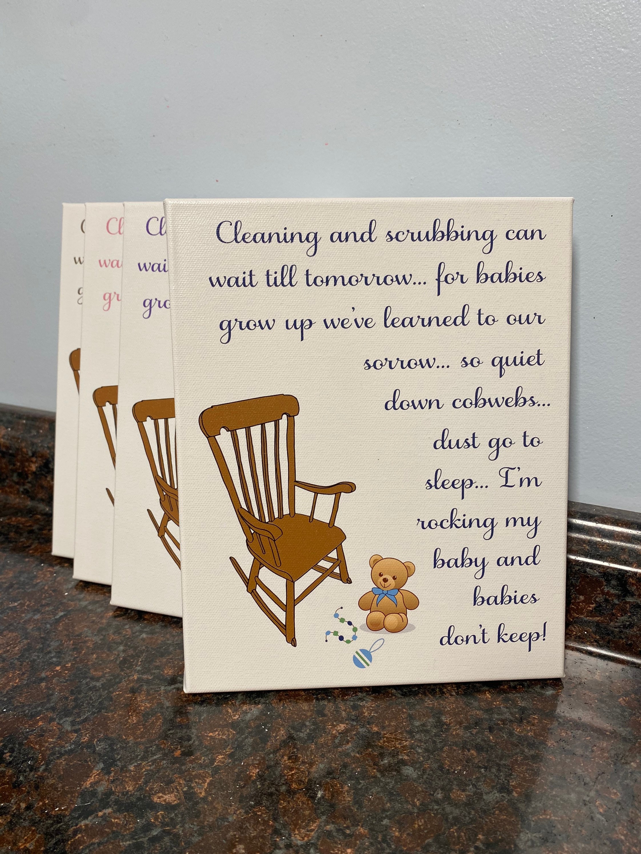 Nursery Poem Canvas or Paper Print Cleaning and Scrubbing Can Wait Till ...